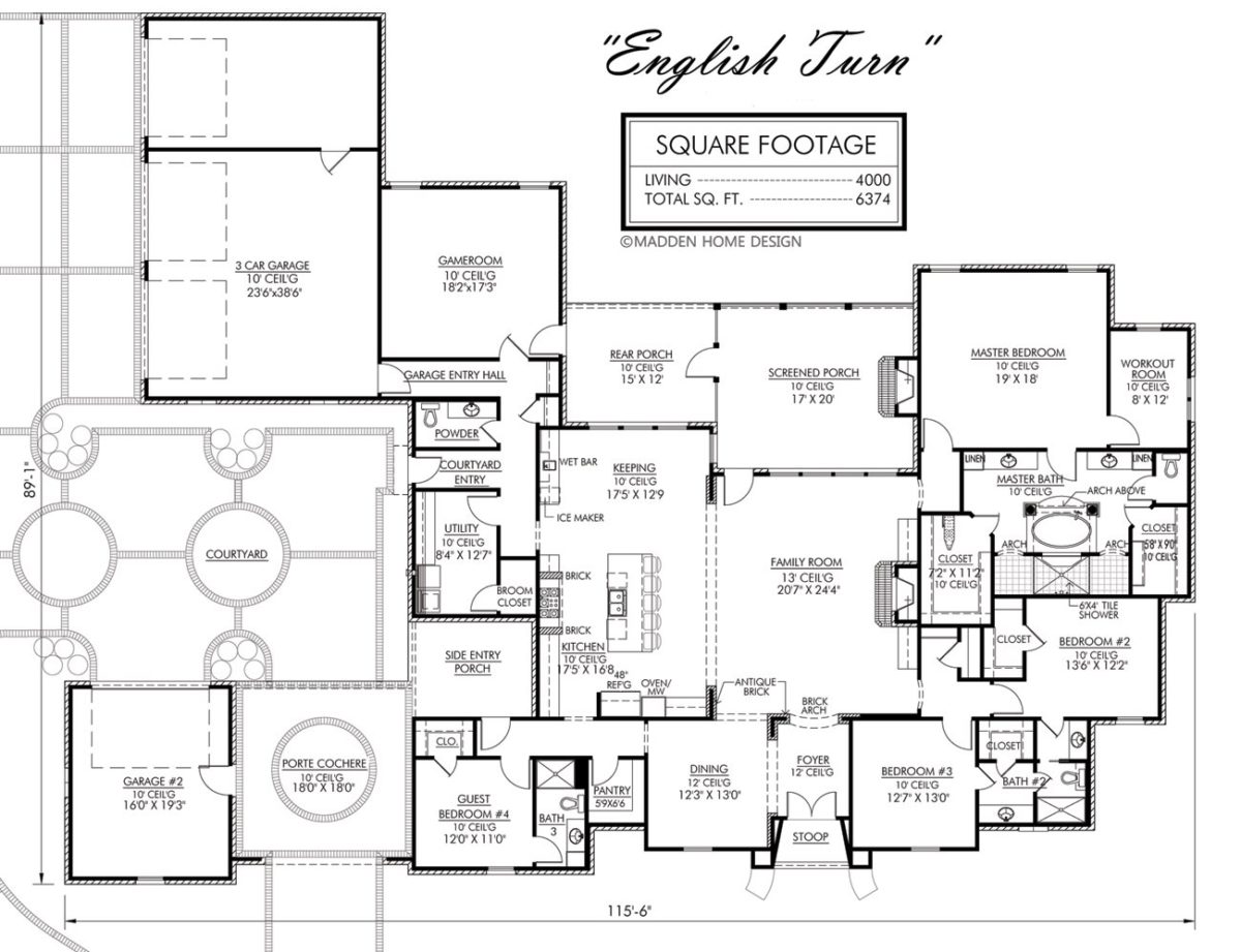 The English Turn Madden Home Design Home Plan For Sale