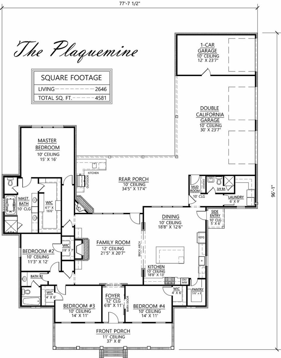 With four bedrooms and two baths, this floorplan is nice and comfortable for a small family.